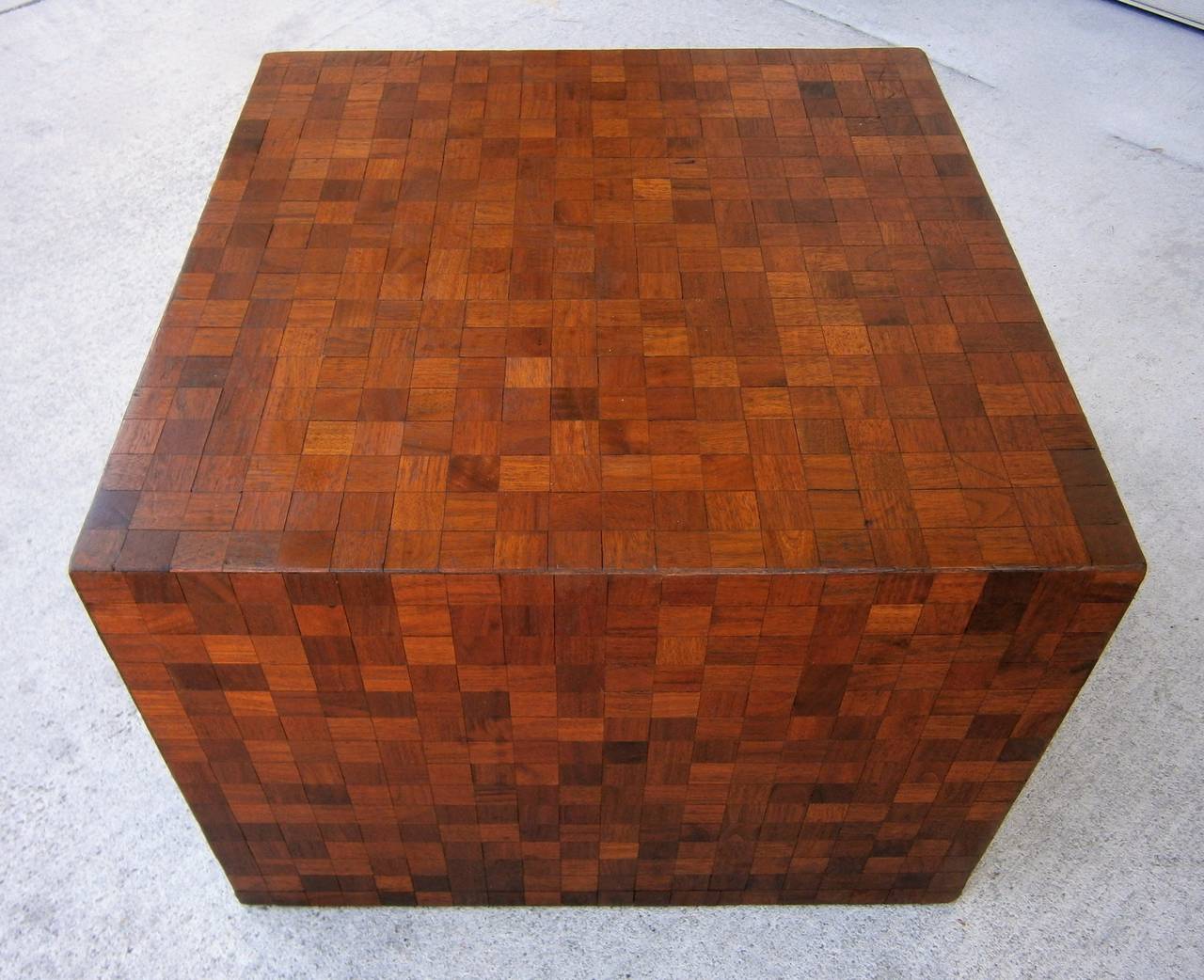 Hand-Made Tessellated Mahogany Cube Table  C. 1950s 2