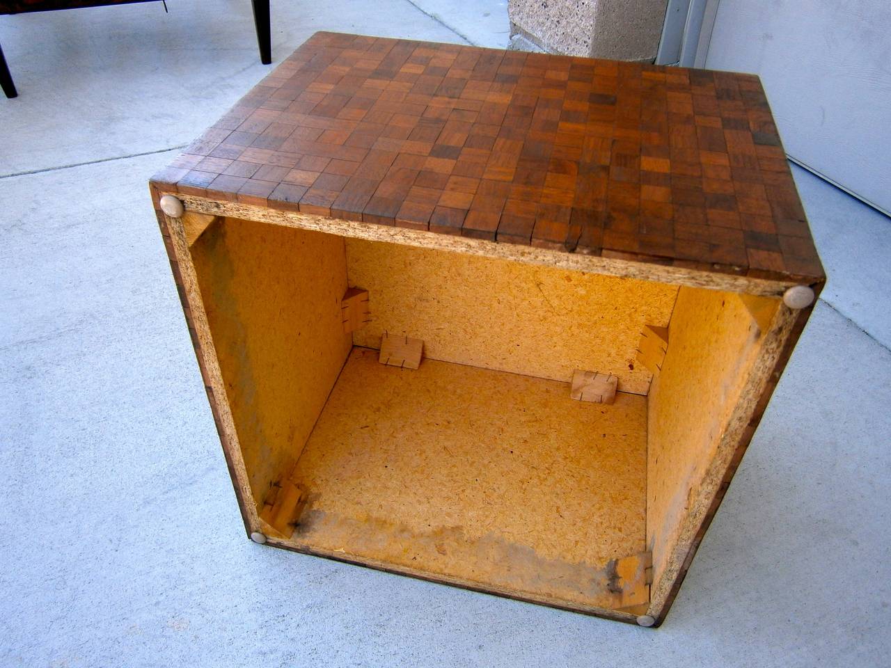 Hand-Made Tessellated Mahogany Cube Table  C. 1950s 3