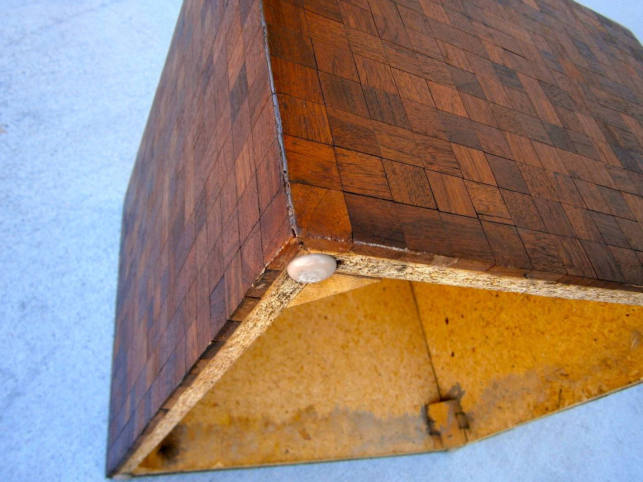 Hand-Made Tessellated Mahogany Cube Table  C. 1950s 1