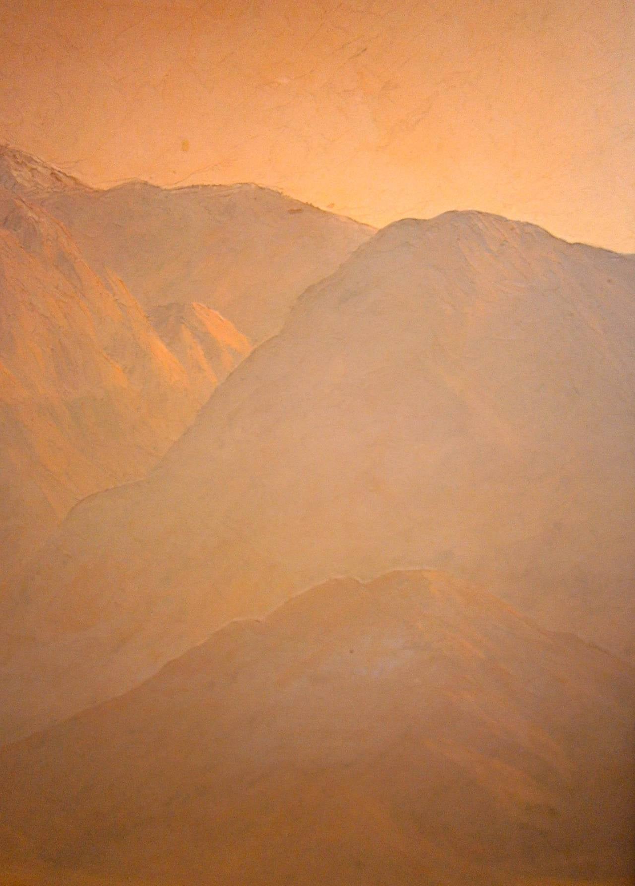 Mid-Century Modern View of Mount San Jacinto by American Artist John W. Hilton, circa 1957
