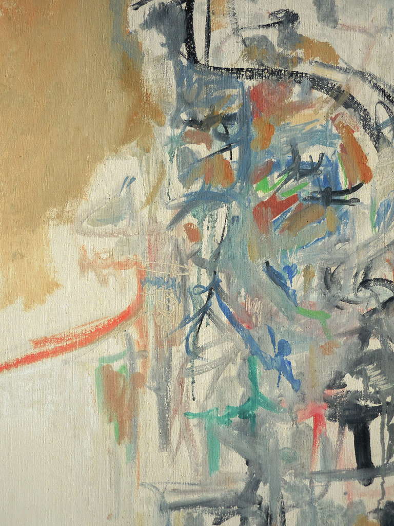 Abstract Oil on Canvas Signed Arnold, circa 1950s In Excellent Condition In Palm Springs, CA