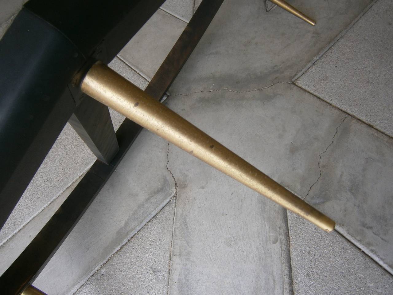 Kidney Shaped Marble Coffee Table With Brass-Plated Legs.  C. 1960