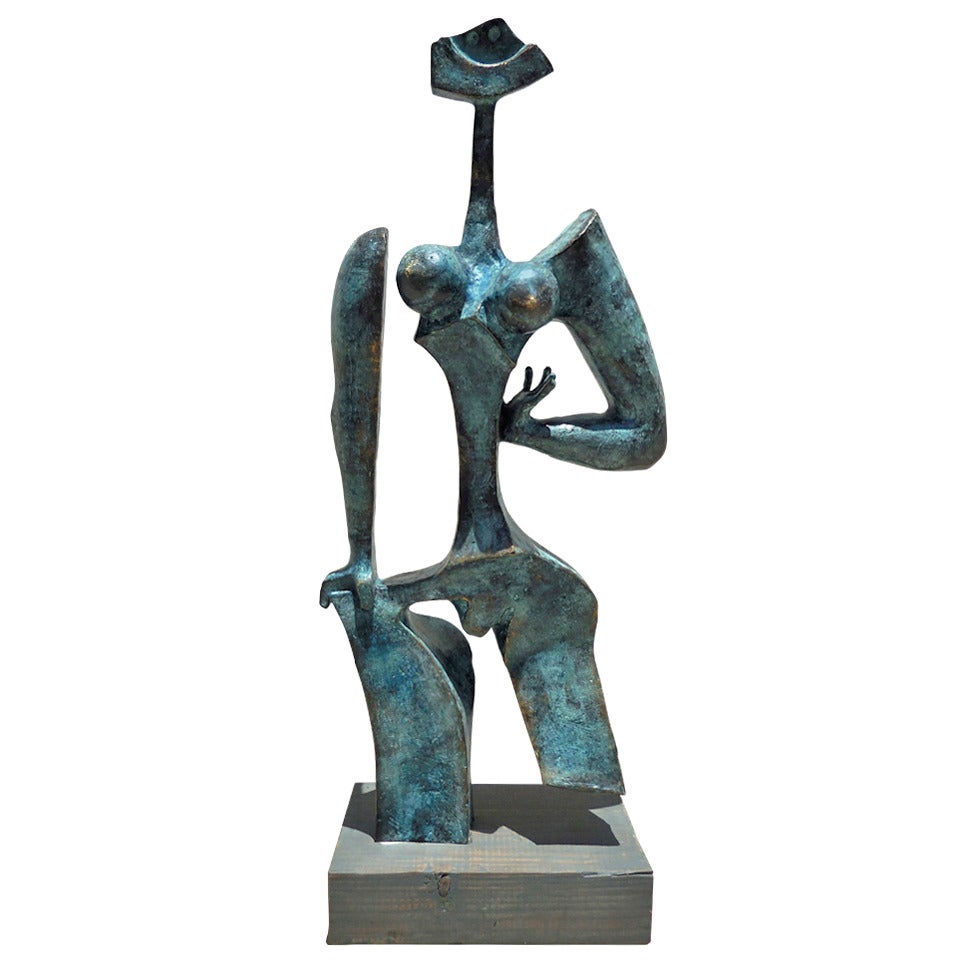 "Fragmented Figure" A 1980's bronze by Mexican sculptor Byron Galvez (1941-2009)