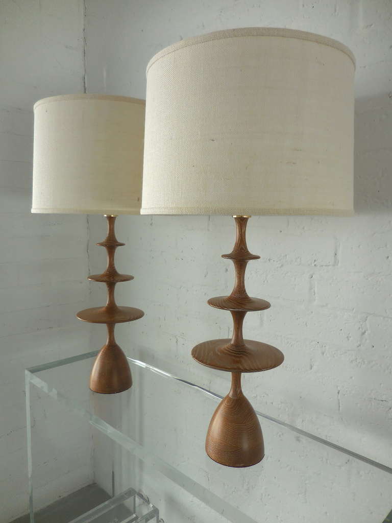 Contemporary A Pair of Cerused Oak "Metro" Lamps by Christopher Anthony Ltd. For Sale