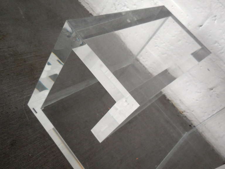 Lucite Console Table with Greek Key Design by Carmichael, circa 1980s 2