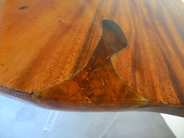 Resin Custom Designed Hawaiian Koa Wood and Lucite Bar
