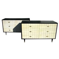A pair of American mid century modern 9 drawer chests