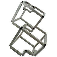 "tube Line II, " Stainless Steel Sculpture by Peter Zecher, circa 1988