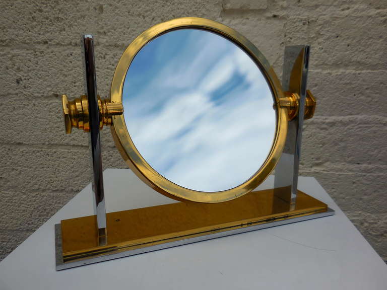 Karl Springer Table Top Vanity Mirror.  C. 1980 In Excellent Condition In Palm Springs, CA