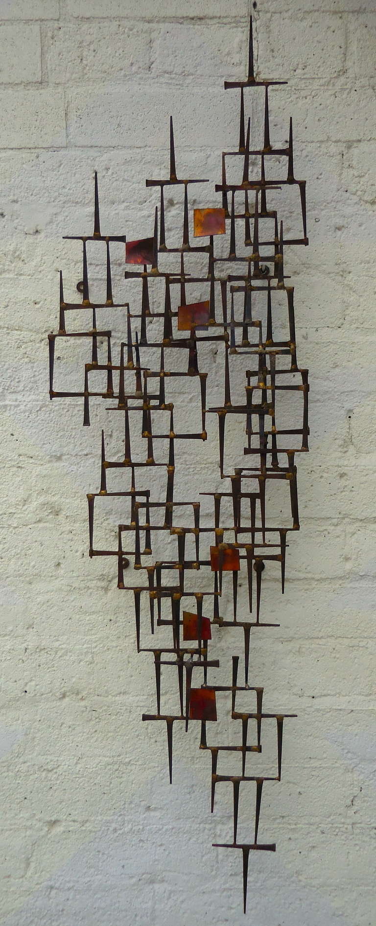 Vintage 1960's Brutalist Wall Sculpture In The Manner of William Bowie 3