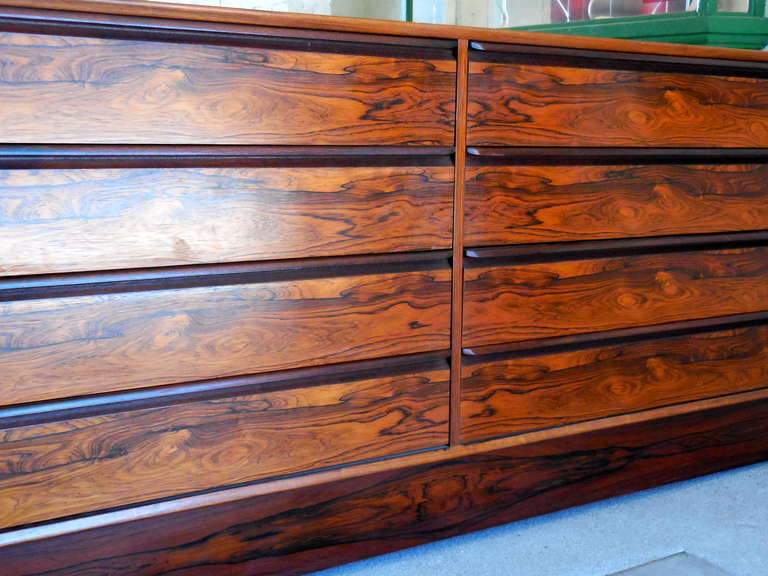 Gorgeous Book-matched Rosewood Chest Made by Westnofa of Norway C.1970's. 2