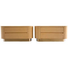 Pair of Upholstered Bedside Chests in the Style of Steve Chase  C.1980