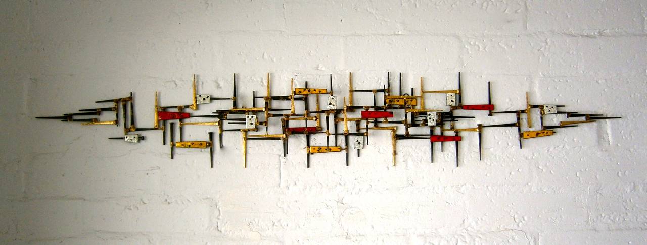 Enameled A Colorful Welded Steel and Enamel Wall sculpture by Del Williams C.2015