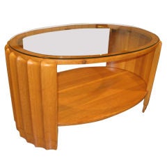 Gilbert Rohde (1894-1944)   Bleached mahogany oval coffee table