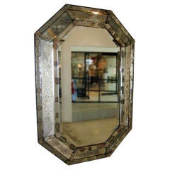 A Vintage Venetian Glass Octagonal Mirror