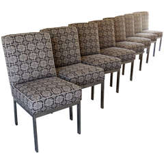 Georgeous Set of Eight Chrome-Based Dining Chairs, Design Institute America