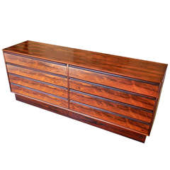 Gorgeous Book-matched Rosewood Chest Made by Westnofa of Norway C.1970's.