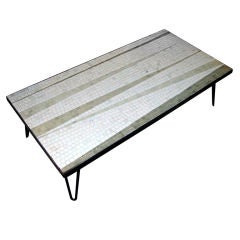 A 1950s Glass Mosaic Topped Coffee Table on an Eames Style Base