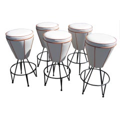 Five "Babaloo" bar stools attributed to Frederick Weinberg 1950