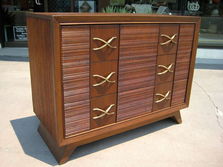 A Paul Frankl for Brown Saltman three drawer chest c.1941.
Frankl's big innovation was his use of the Donald Deskey developed 