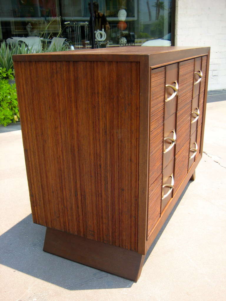 Mahogany A Paul Frankl for Brown Saltman three drawer chest c. 1941.