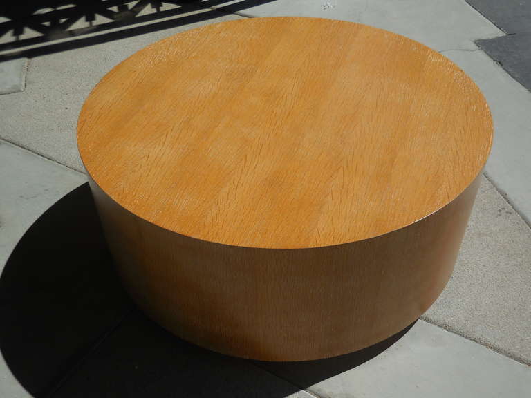 Cerused Oak Large Circular Drum Coffee Table 4