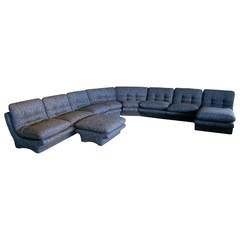Flexible Nine Part Sectional Sofa by Preview, style of Vladimir Kagan, C 1980s