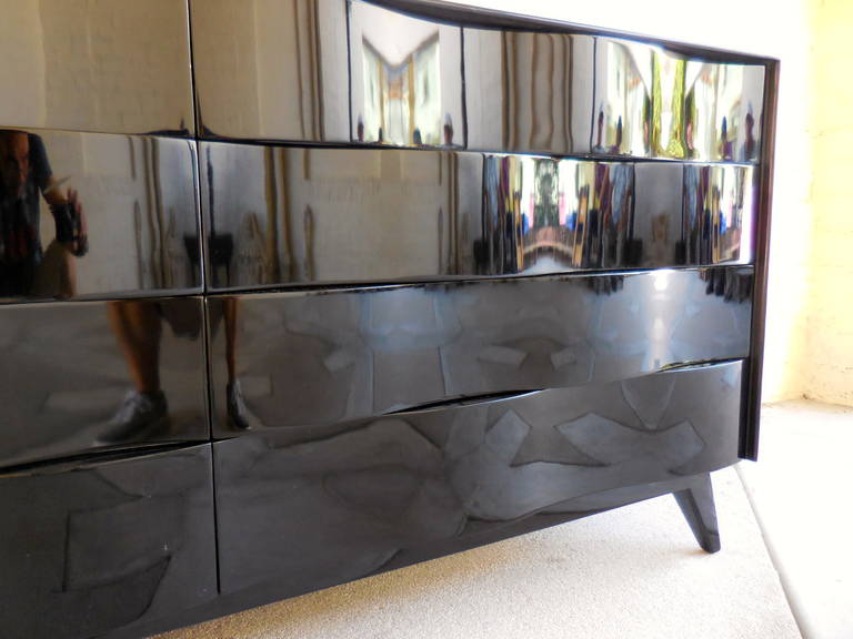 Swedish Obsidian Lacquered Birchwood Chest by Edmond Spence, circa 1950 1