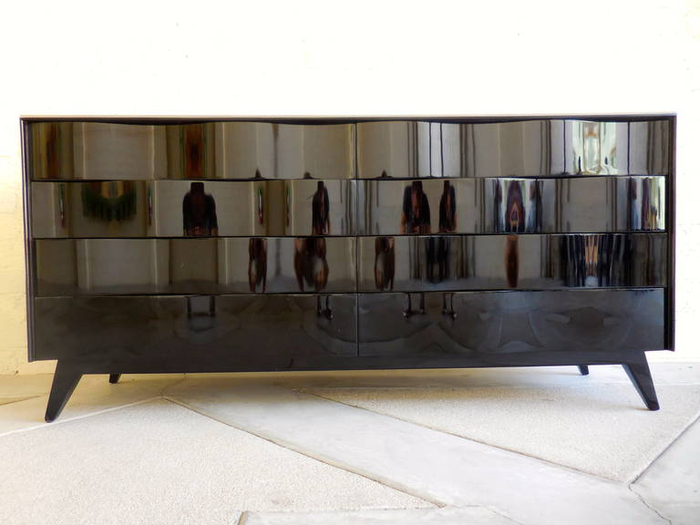 Swedish Obsidian Lacquered Birchwood Chest by Edmond Spence, circa 1950 2