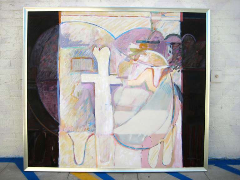 Outstanding Original Painting by Wesley E. Johnson, circa 1980s For Sale 1
