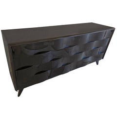 Swedish Obsidian Lacquered Birchwood Chest by Edmond Spence, circa 1950