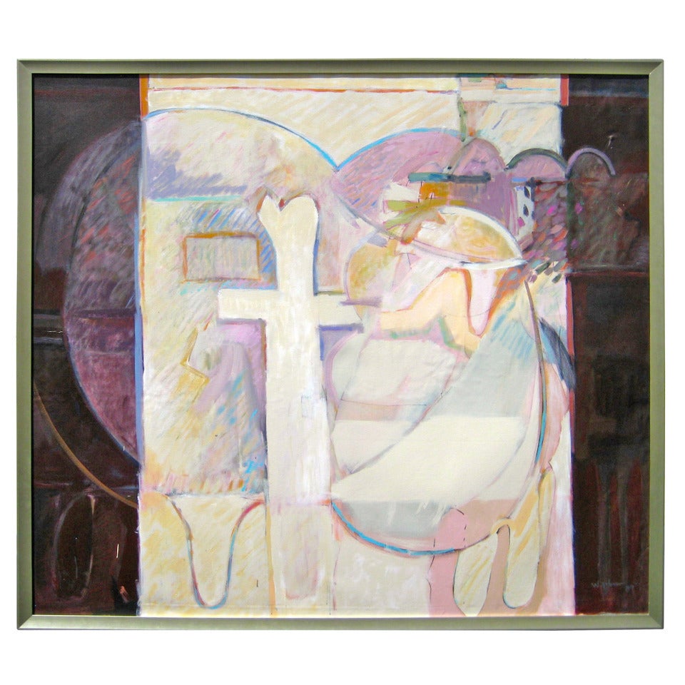 Outstanding Original Painting by Wesley E. Johnson, circa 1980s For Sale
