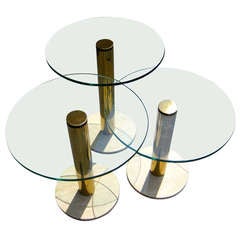 A Trio of Occasional Tables in the style of Fontana Arte. C. 1970
s