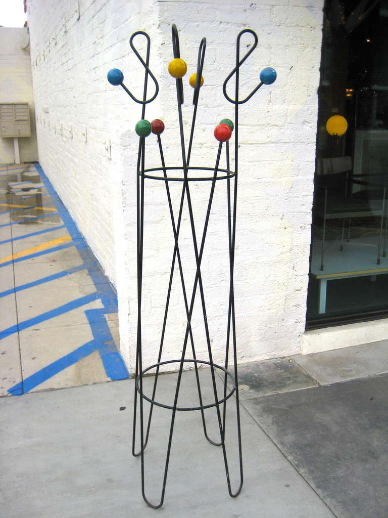 A Roger Feraud French 20th Century Wrought Iron Coat/Hat Rack 1950's at
