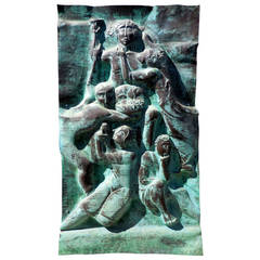 A Monumental Verdigris Bronze Wall Mount Sculpture of Bacchus C. 1964
