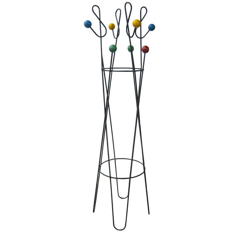 A Roger Feraud French 20th Century Wrought Iron Coat/Hat Rack 1950's at