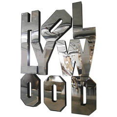 "Everybody Is A Star" A Large 9' Tall Vintage Custom Mirrored HOLLYWOOD Sign