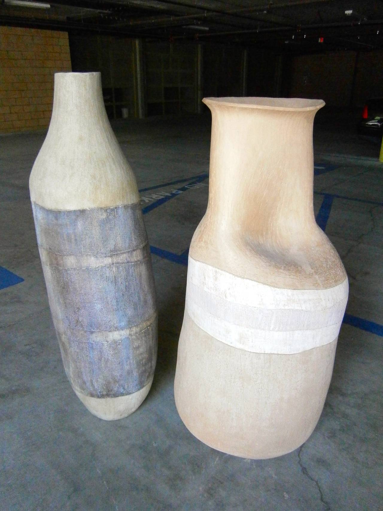 Monumental Vintage Ceramic Floor Vase from a Steve Chase Designed Home For Sale 2