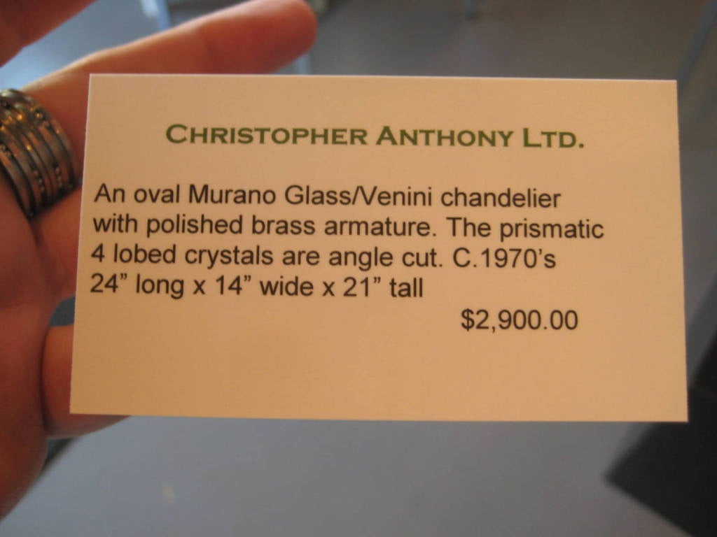 Venini Oval Shaped Murano Glass Chandelier c.1970's 5