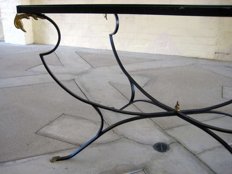 Iron and Bronze Italian Lyre Back Patio Set C. 1950's 3