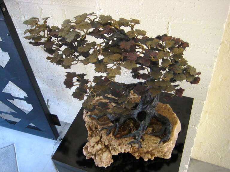 American A Naturalistically Sculpted Bronze Bonzai Tree