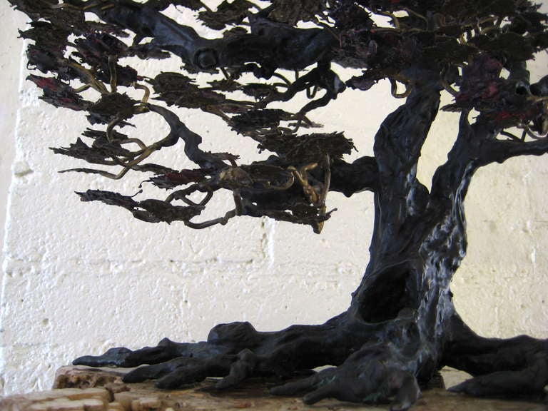 A Naturalistically Sculpted Bronze Bonzai Tree 1