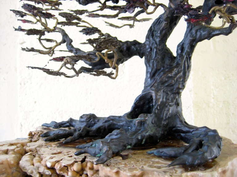 A Naturalistically Sculpted Bronze Bonzai Tree 3