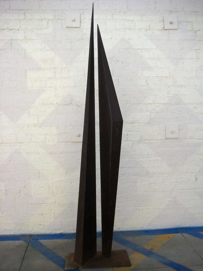 20th Century Oxidized Steel Outdoor Sculpture by James Hill
