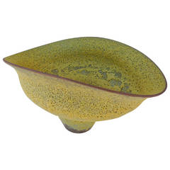 Green Glazed Crater Vessel by American Artist Jeremy Briddell