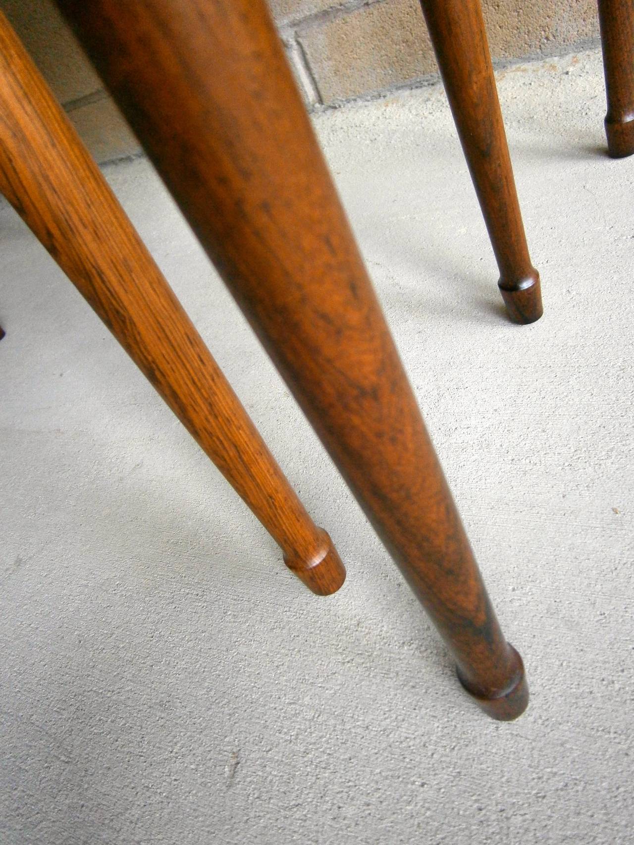 Trio of Norwegian Rosewood Stacking Tables Made by Brode Blindheim  C.1960s For Sale 5
