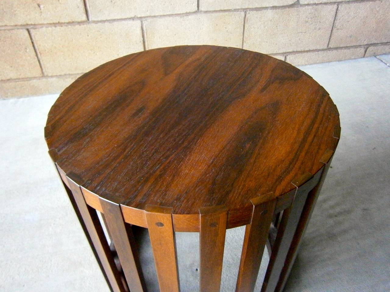 Mid-Century Modern Splendid Solid Rosewood Circular Occasional Table  C. 1970s
