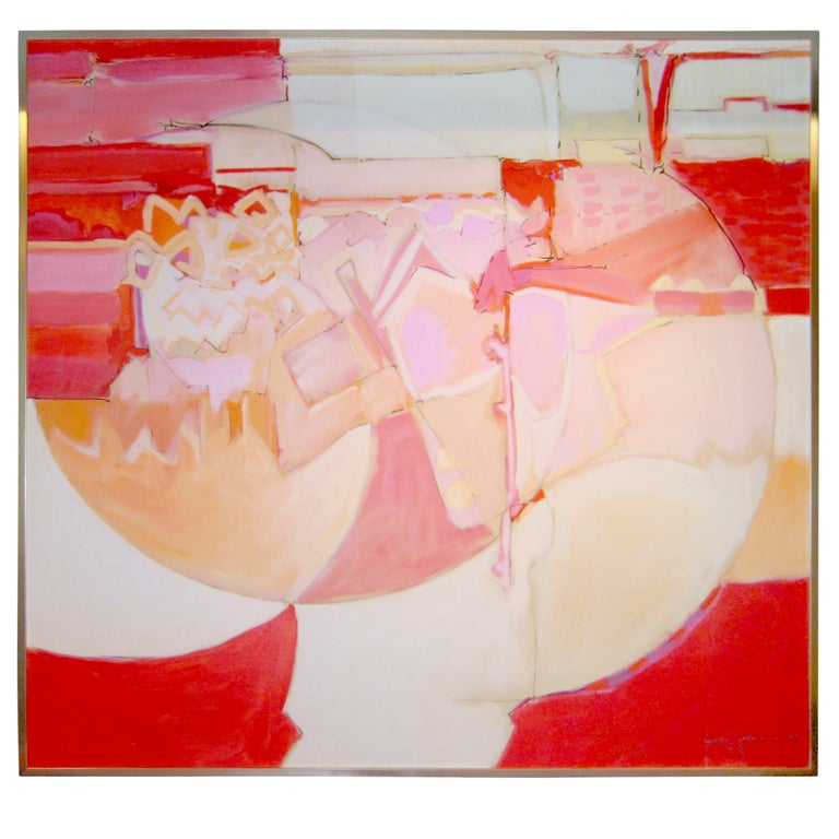 "Abstract in Red" an original painting by Wesley E. Johnson