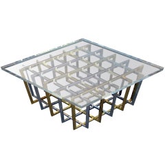 A brass and chrome cage coffee table by Pierre Cardin c. 1970's.