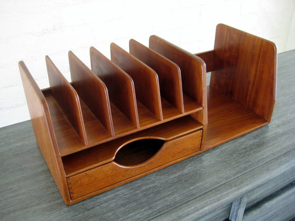 A Hans Wegner Danish teak wood desk organizer  c.1960's